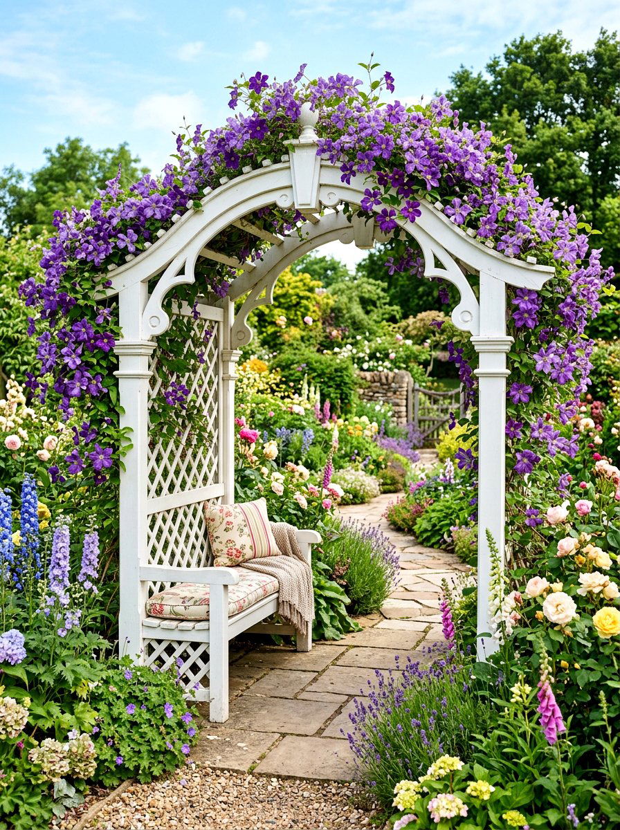 Garden Arbor Bench - 30 secret garden seating ideas