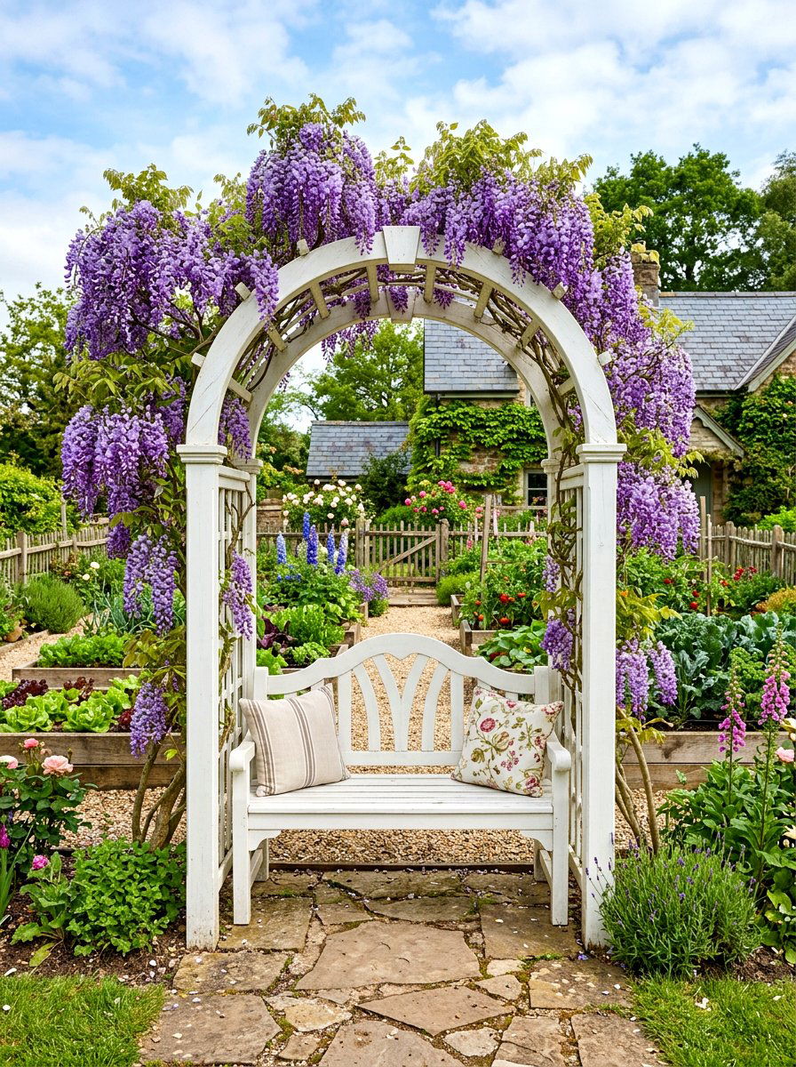 Garden Arbor Bench - 30 garden bench ideas