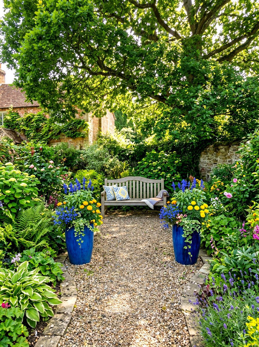Garden Bench - 30 side yard garden ideas
