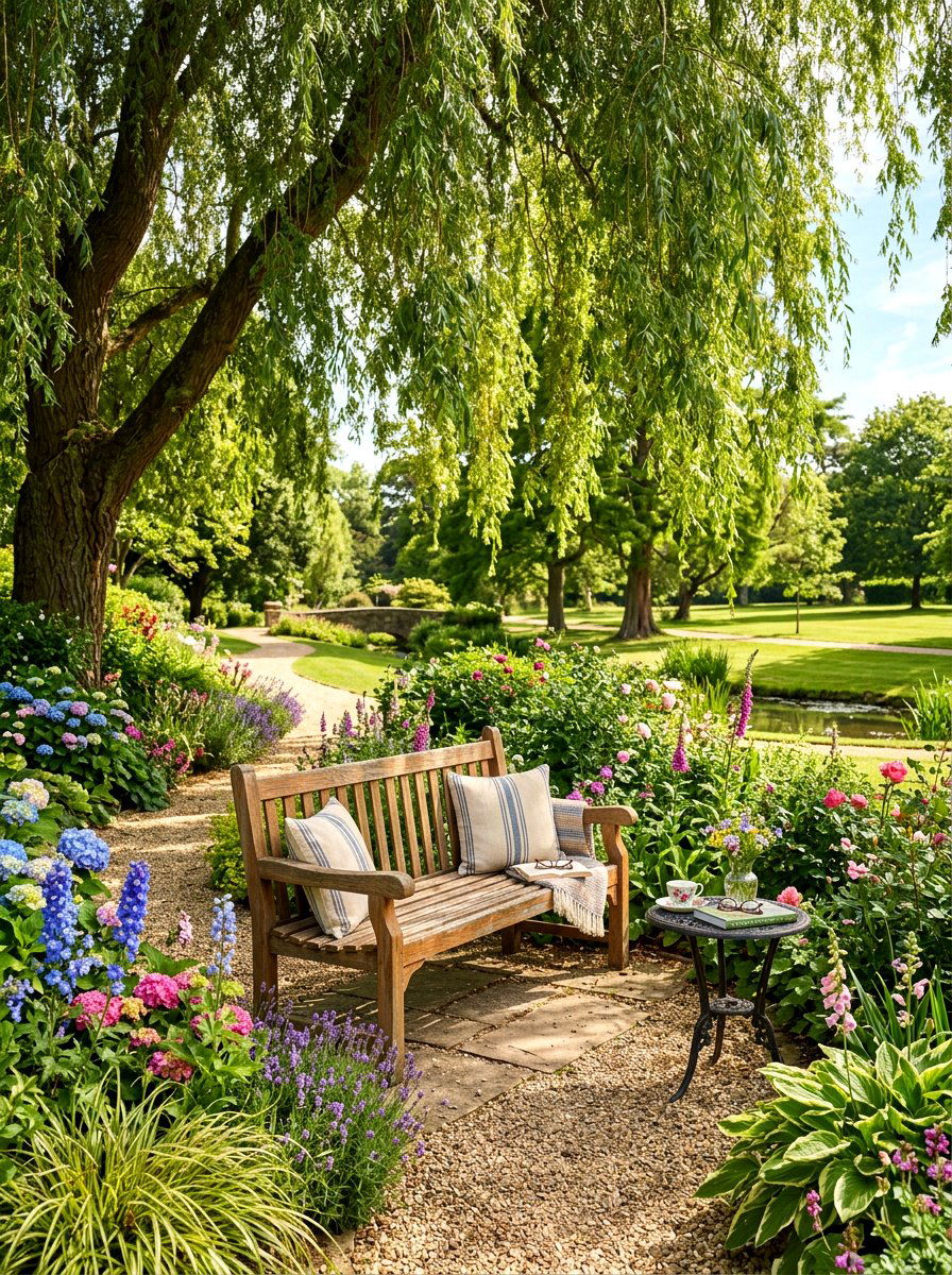 Garden Bench Seating - 30 simple landscaping ideas