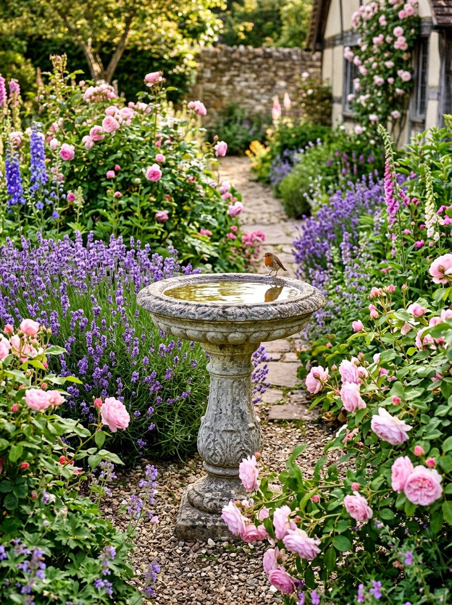 Garden Bird Bath - 30 small garden ideas