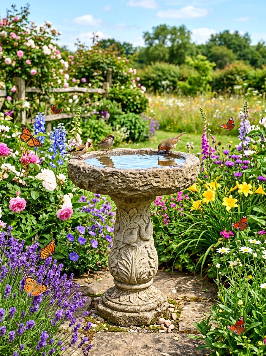 Garden Birdbath - 30 French country garden ideas