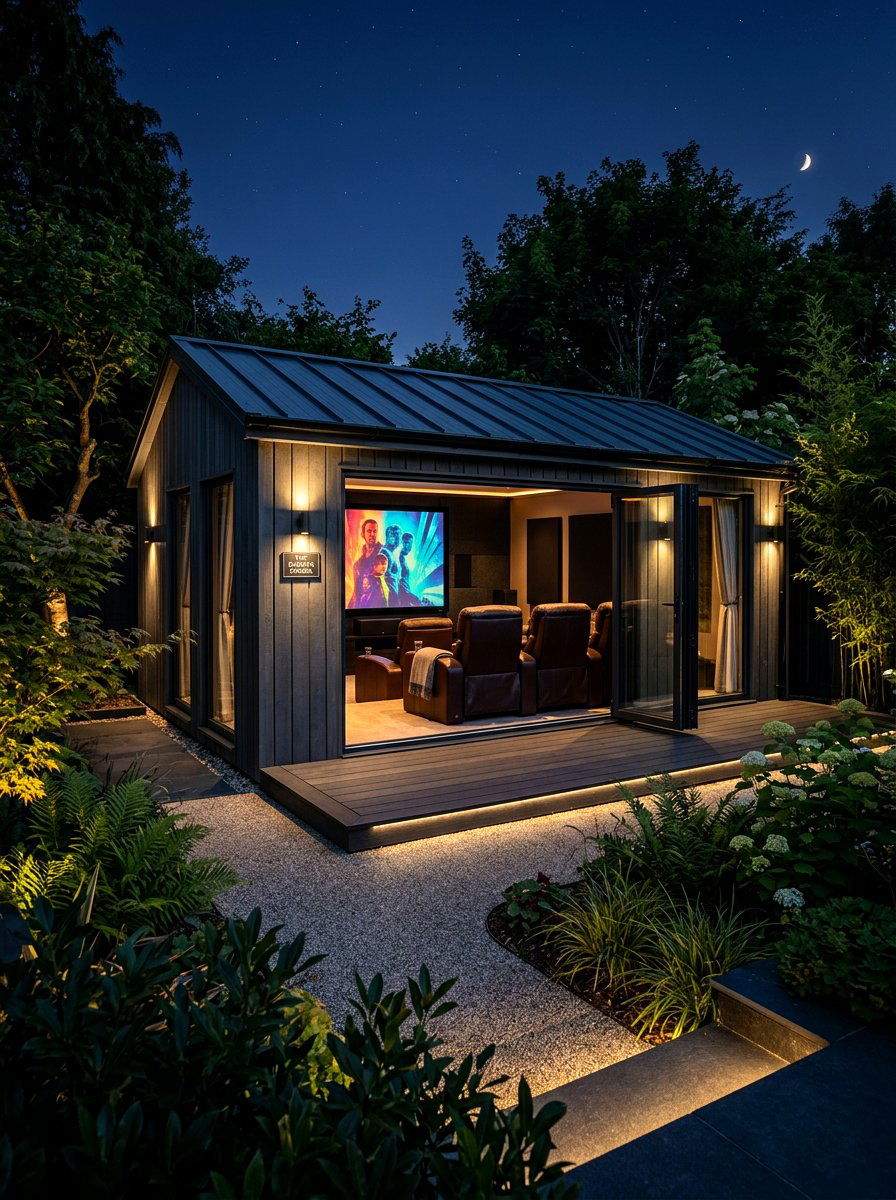 Garden Cinema Room Shed - 30 outdoor garden room ideas