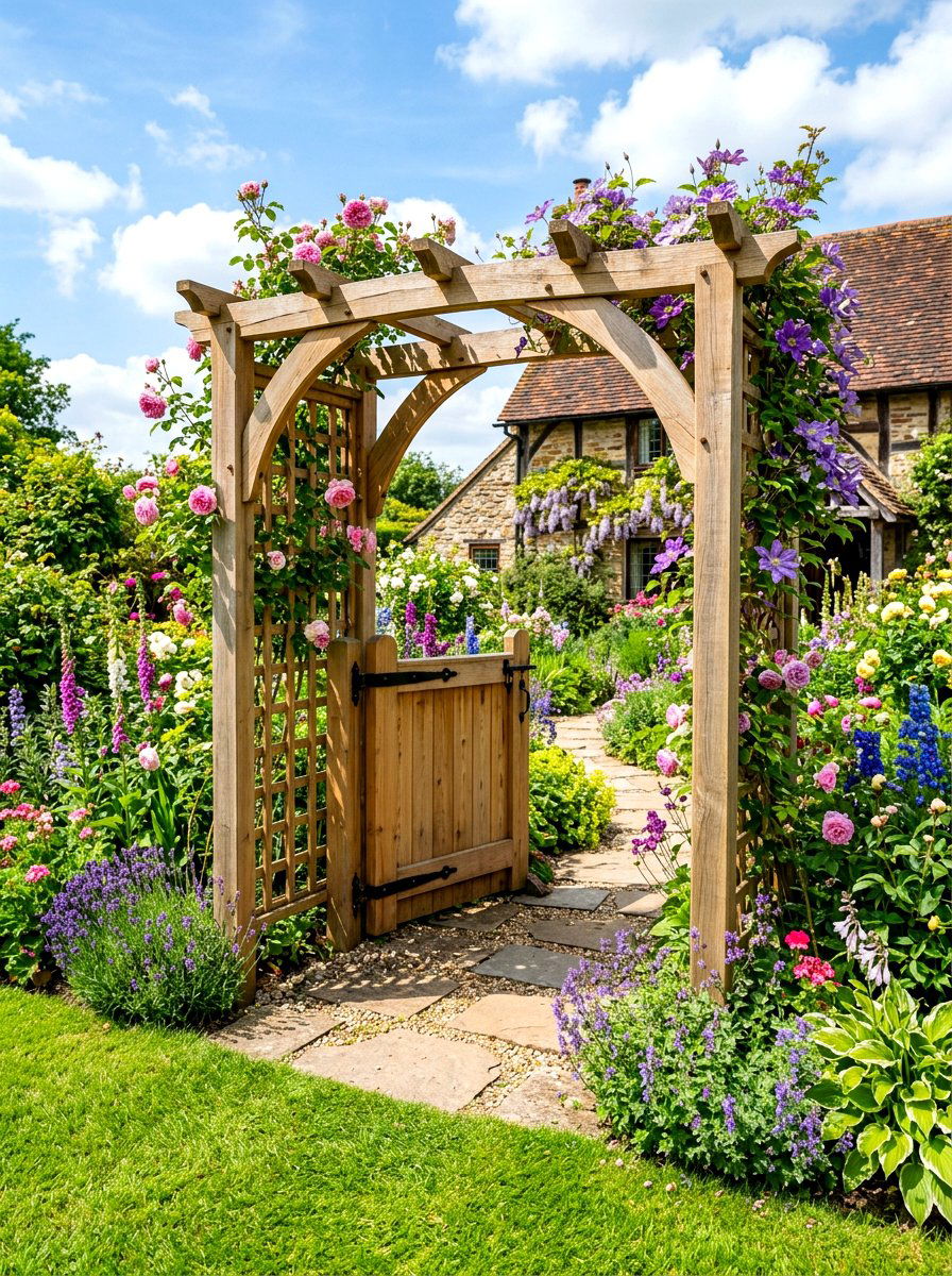 Garden Gate Arbor - 30 arbor entrance ideas
