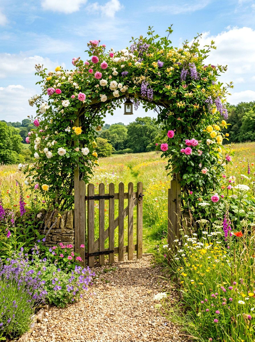 Garden Gate Entrance - 30 meadow style backyard ideas