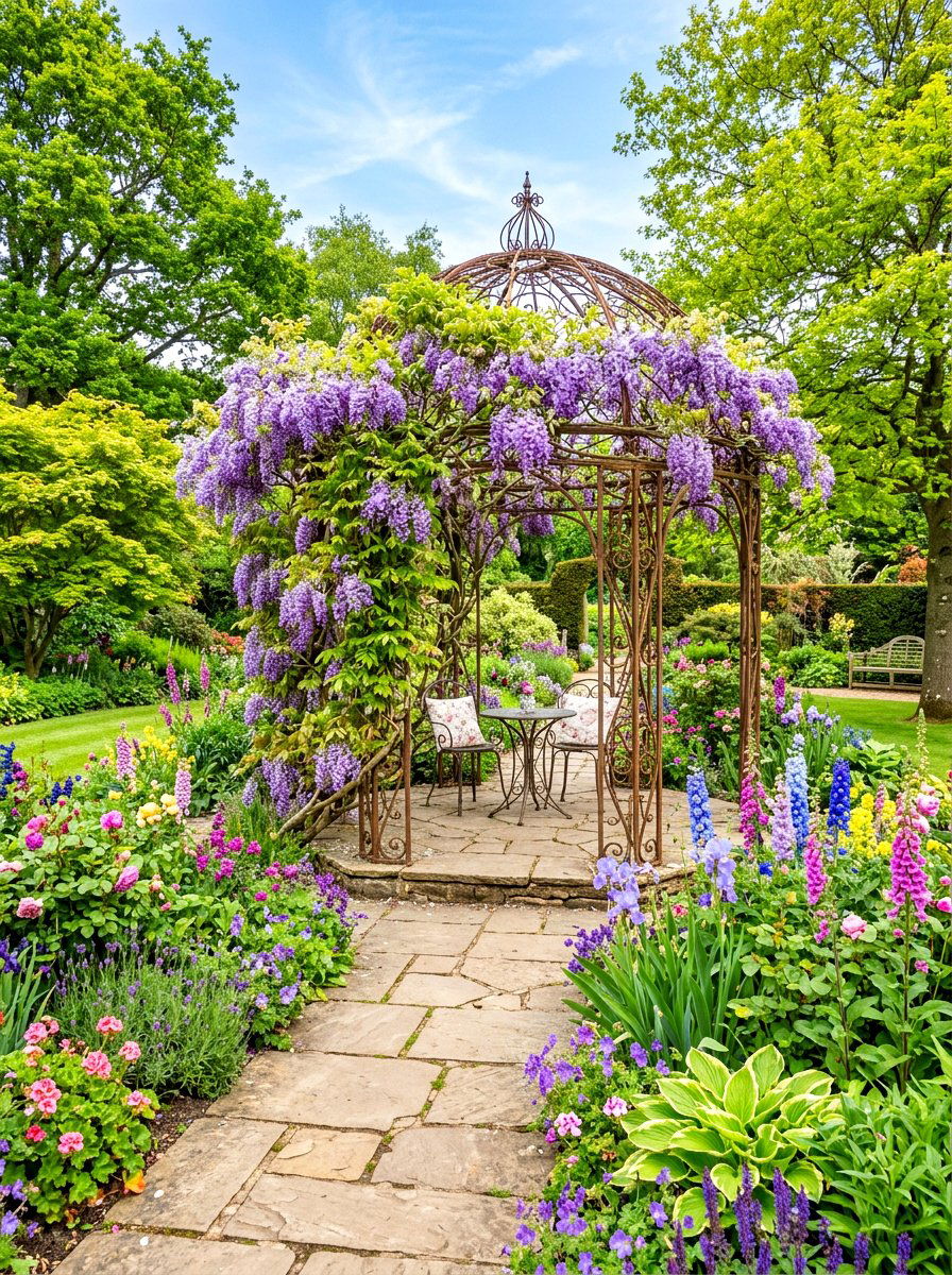 Garden Gazebo With Climbing Plants - 30 outdoor gazebo ideas