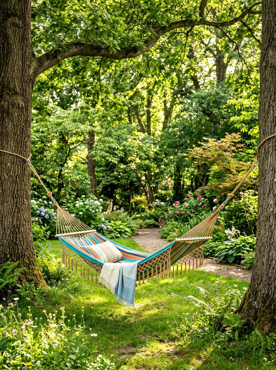 Garden Hammock - 30 woodland garden ideas