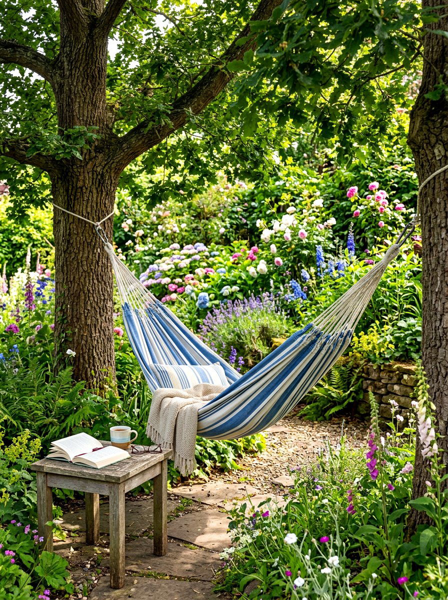 Garden Hammock - 30 backyard reading nook ideas