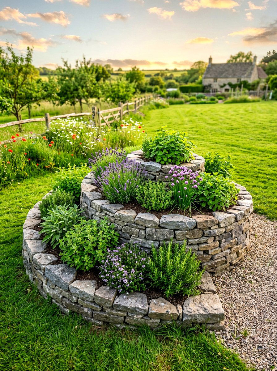 Garden Herb Spiral - 30 herb garden bed ideas