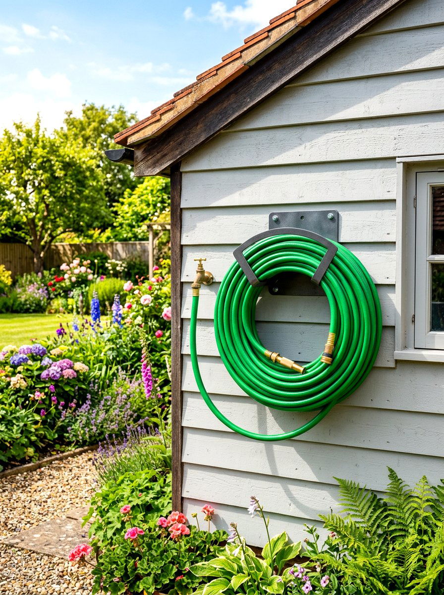 Garden Hose Hanger - 30 garden shed storage ideas