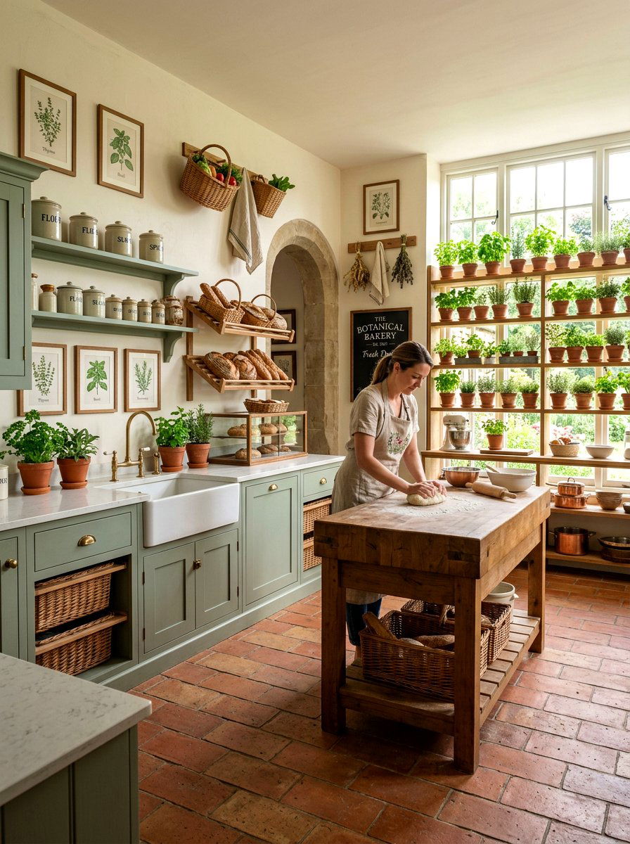 Garden Inspired Bakery Kitchen - 30 vintage bakery kitchen ideas