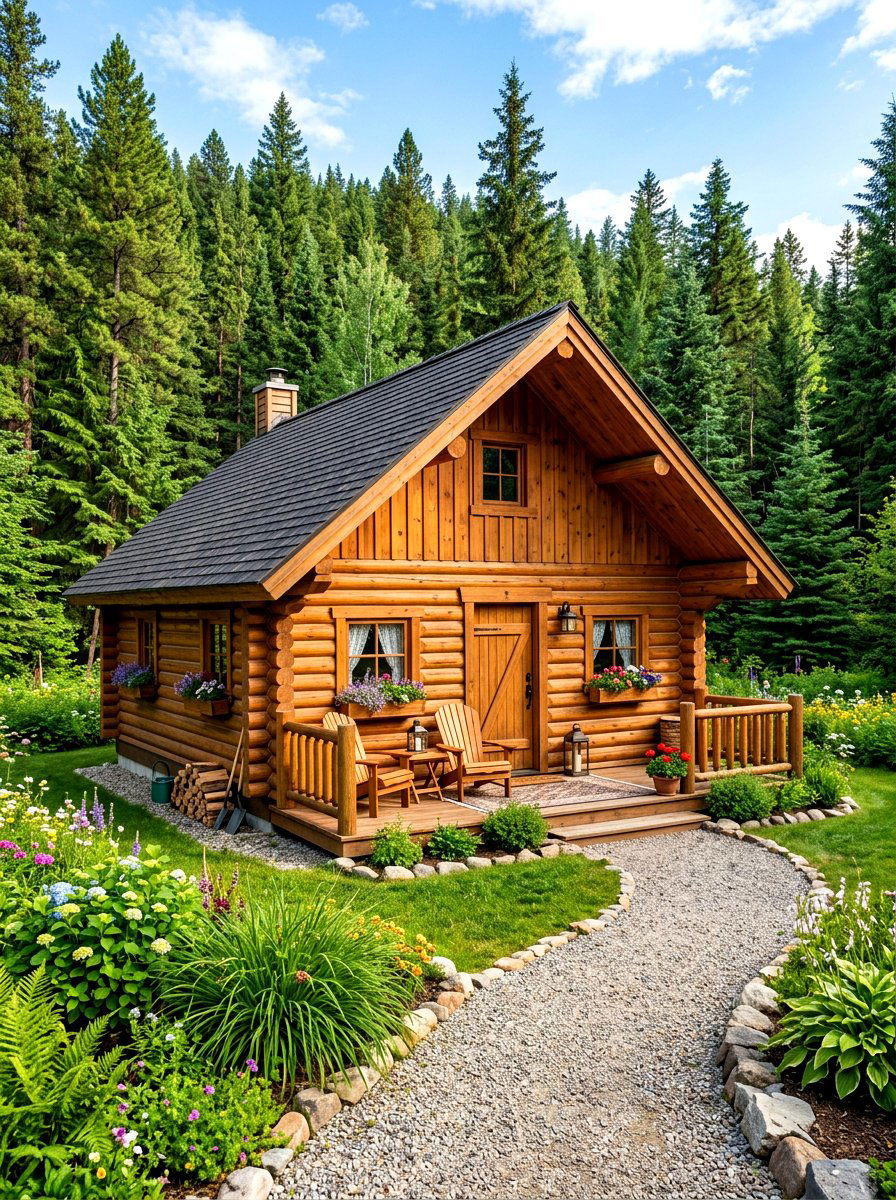 Garden Log Cabin - 30 hidden garden room backyard ideas