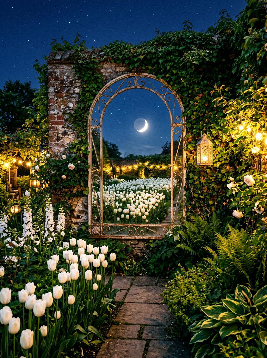 Garden Mirror Decor - 30 moon garden ideas