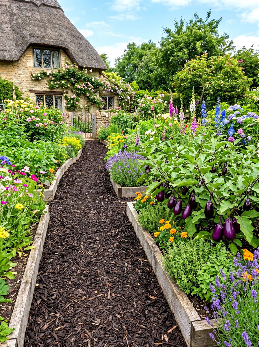 Garden Mulch Path - 30 vegetable garden path ideas