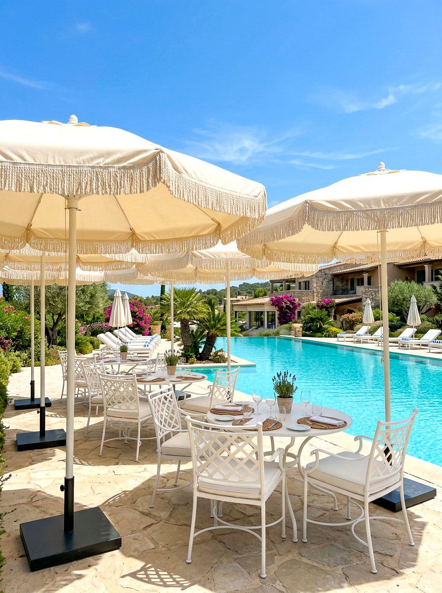 Garden Parasol Setting - 30 garden tea party decor ideas