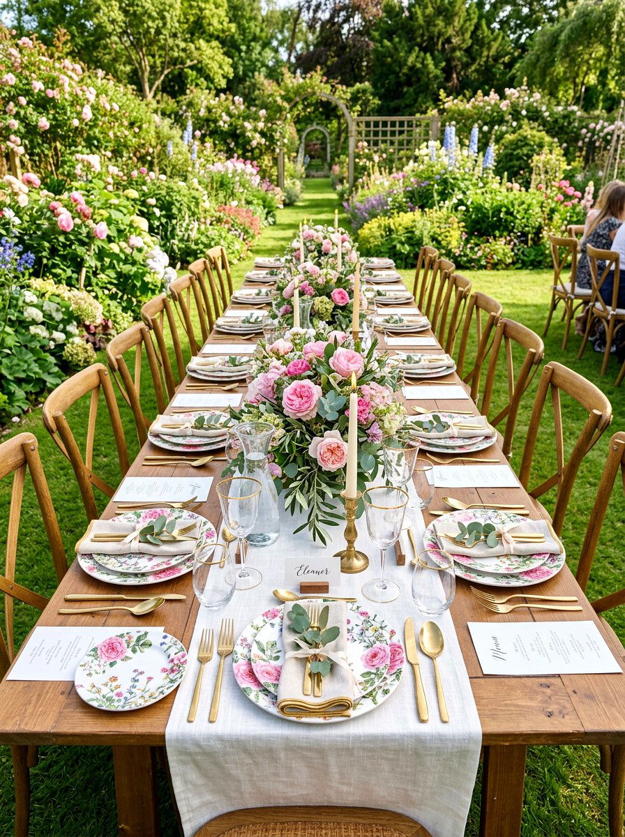 Garden Party Table Scape - 30 summer patio hosting ideas