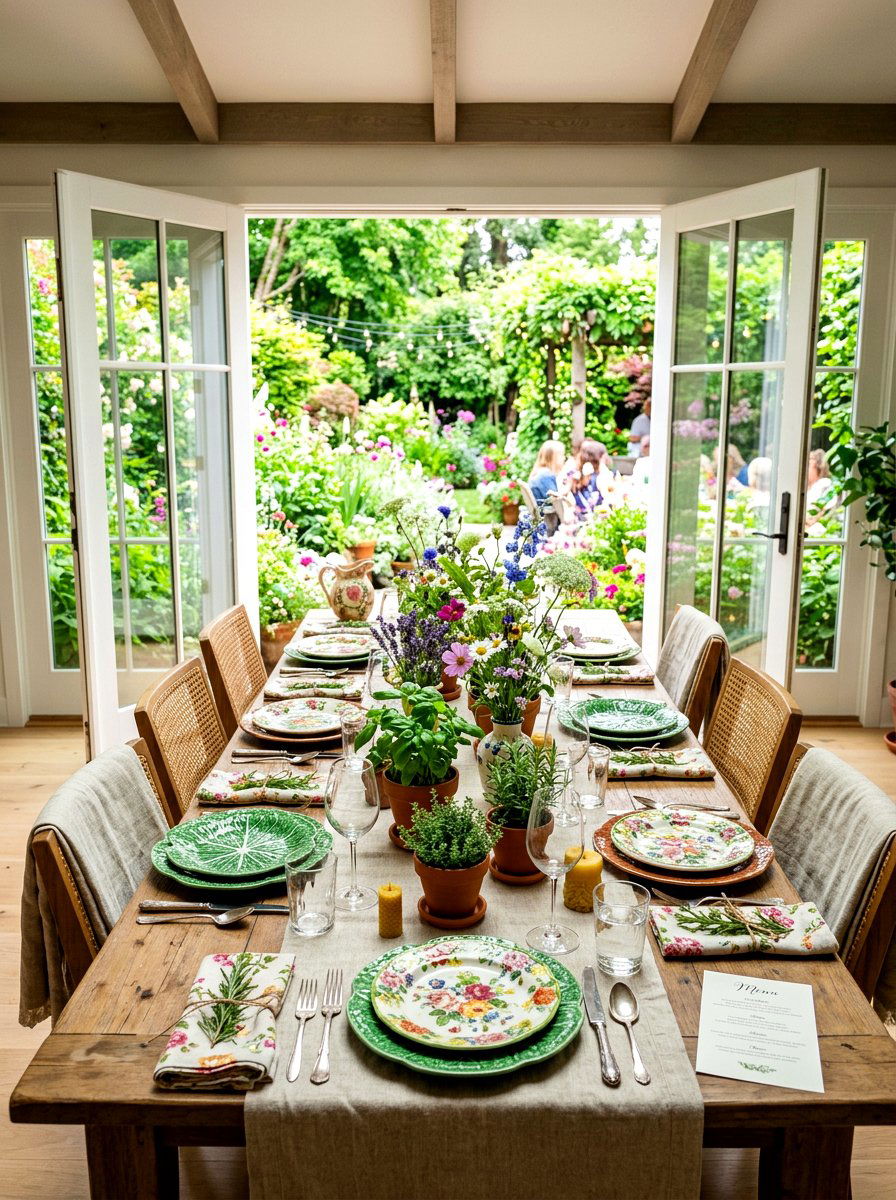 Garden Party Tablescape - 30 cabbageware dining ideas
