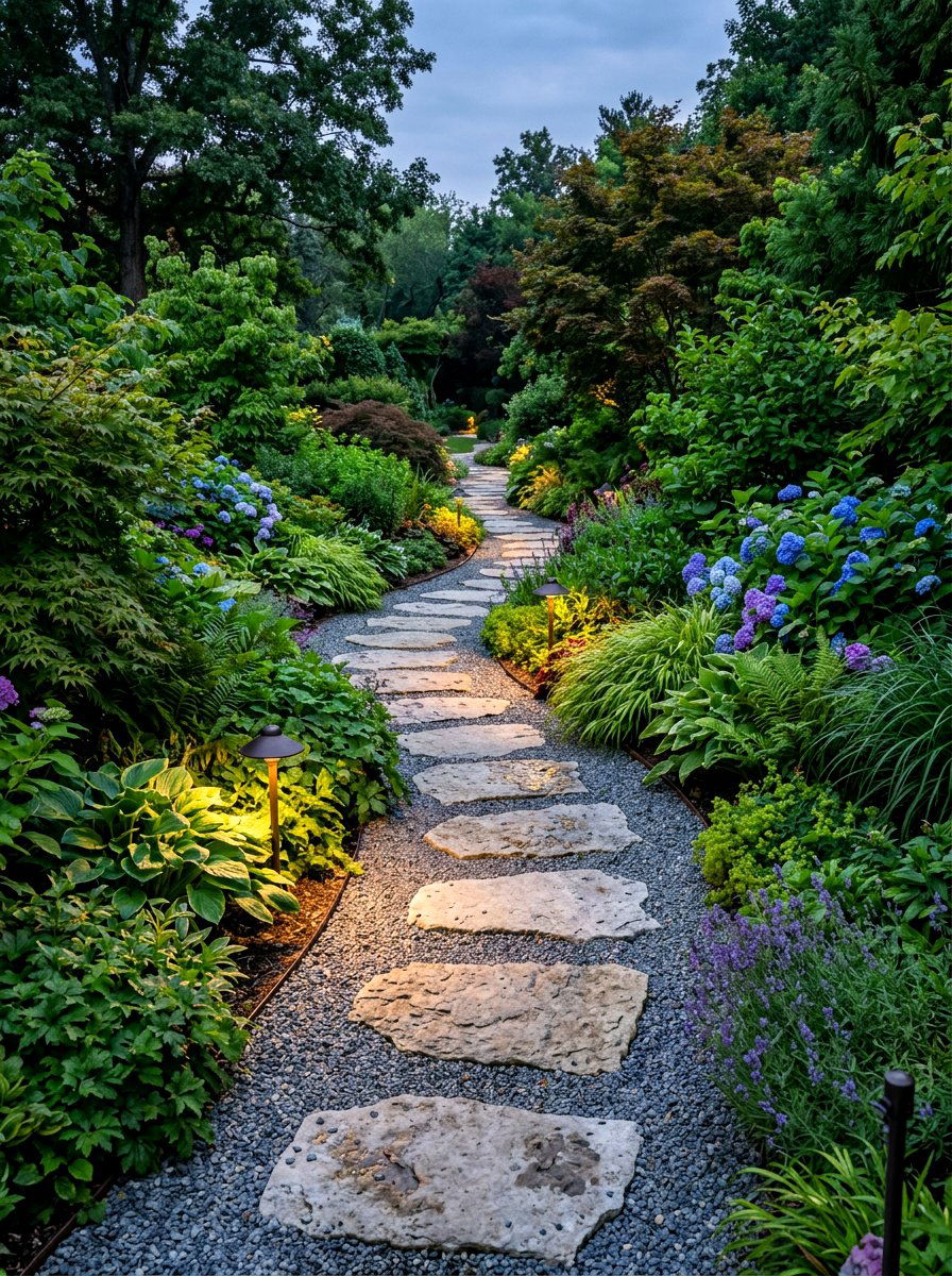 Garden Path - 30 resort style backyard ideas