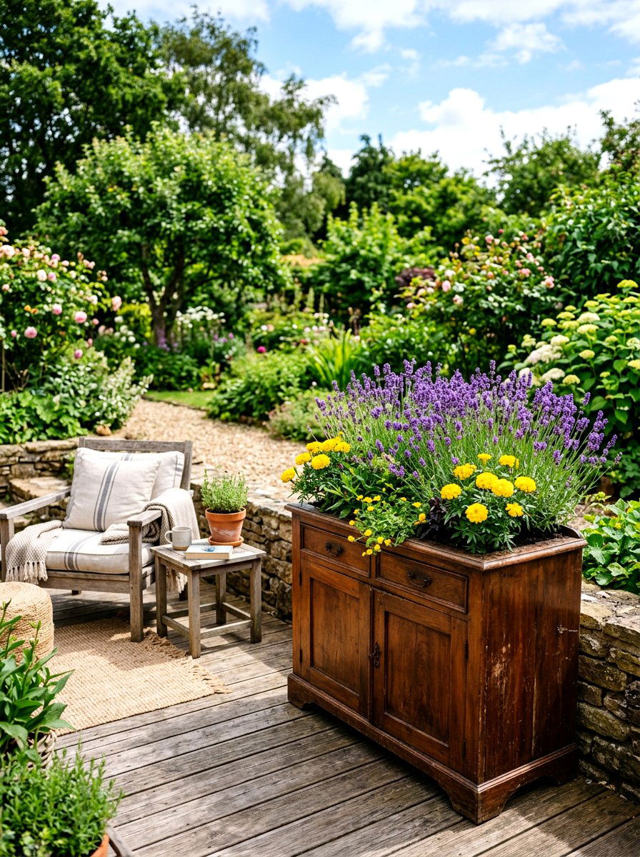 Garden Planter Box - 30 repurposed cabinet ideas
