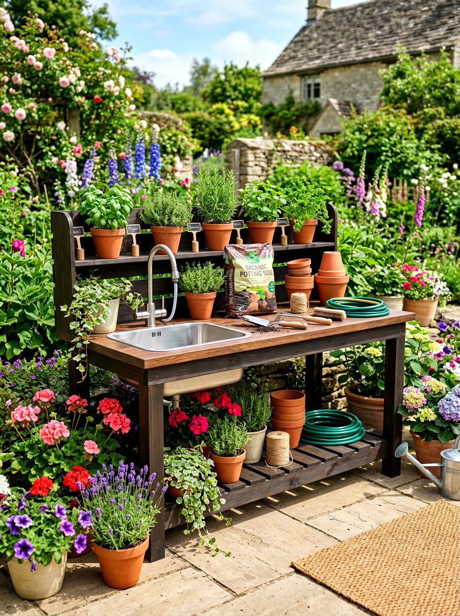 Garden Potting Station With Sink - 30 outdoor potting station ideas