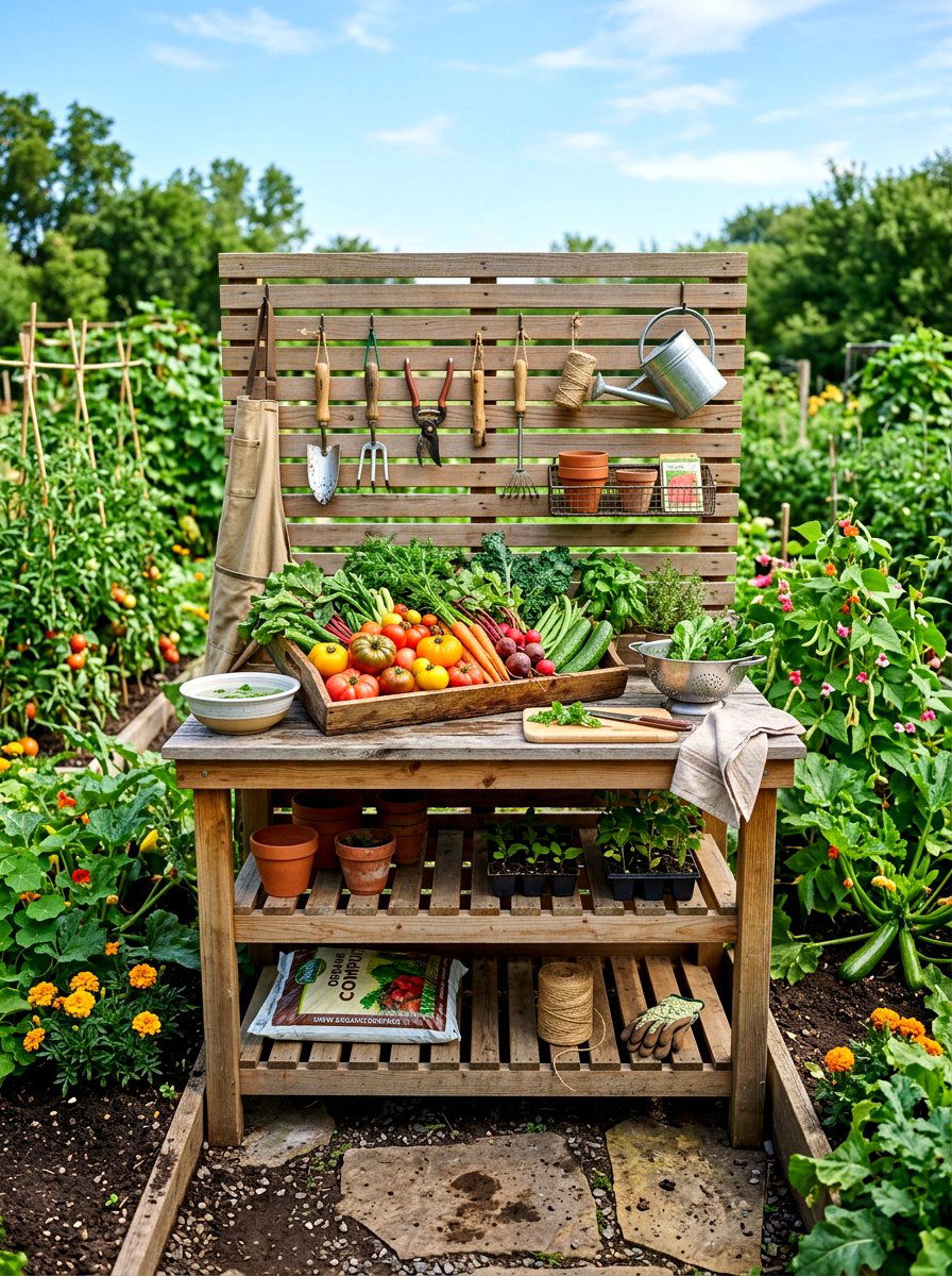 Garden Potting Station - 30 outdoor prep station ideas
