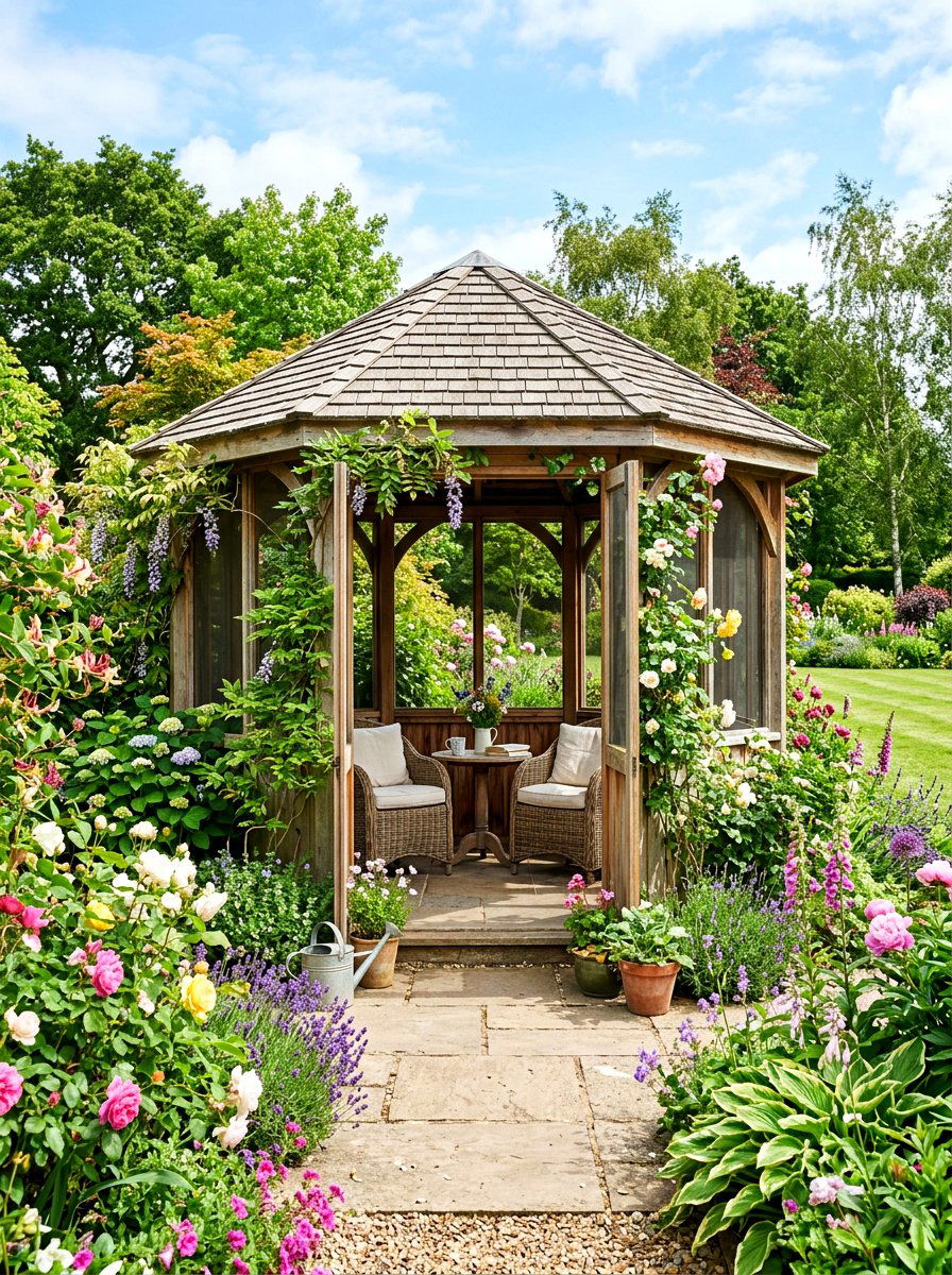 Garden Screened Pavilion - 30 screened patio ideas