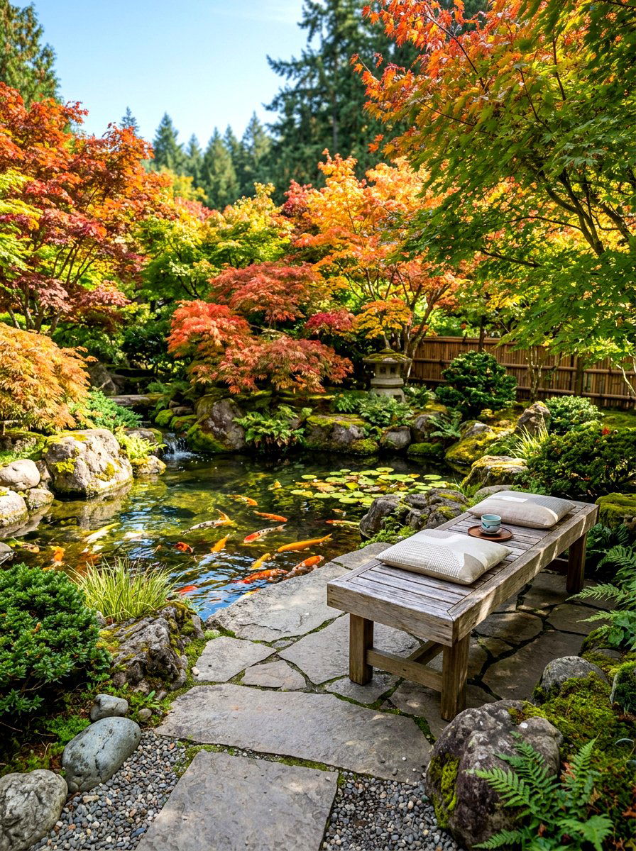 Garden Seating Area - 30 Japanese garden ideas