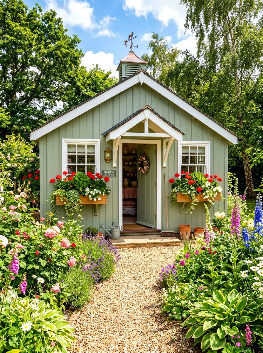 Garden Shed Studio - 30 cottage backyard ideas