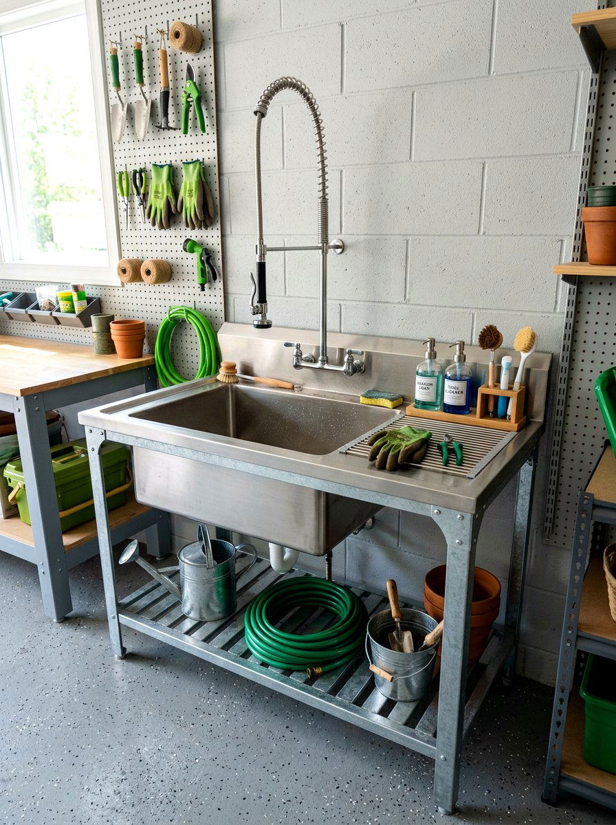 Garden Sink Station - 30 garage gardening station ideas