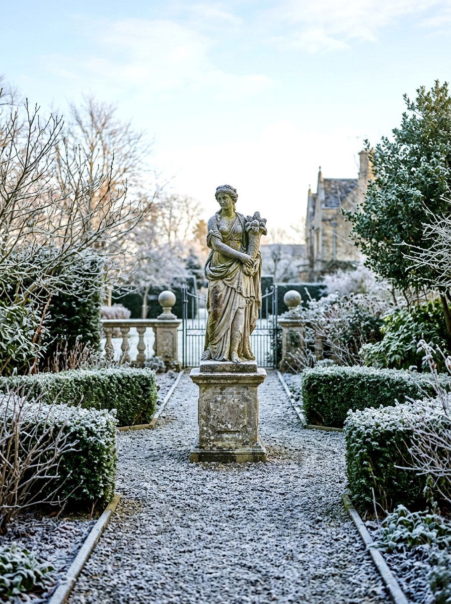 Garden Statue Focal Point - 30 winter garden ideas