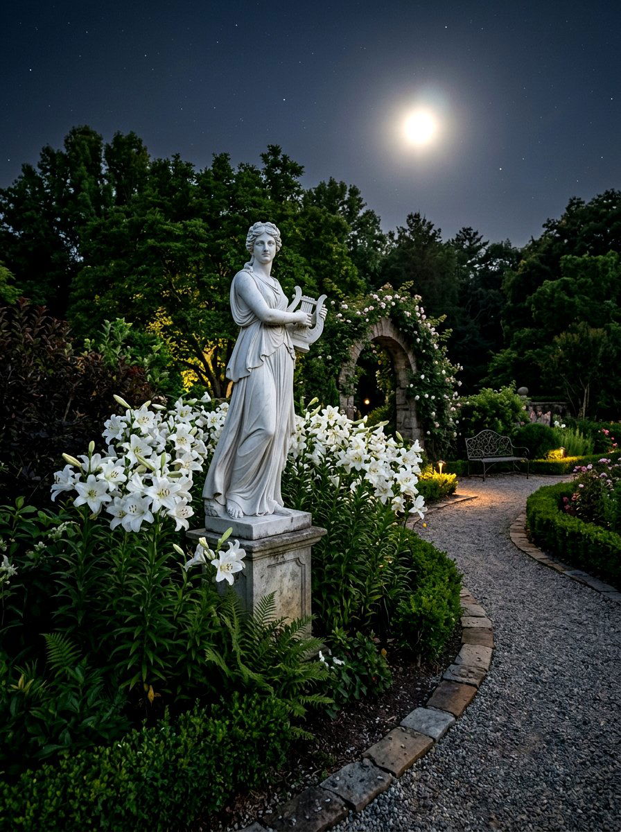 Garden Statue Moonlight Garden - 30 moonlight garden ideas