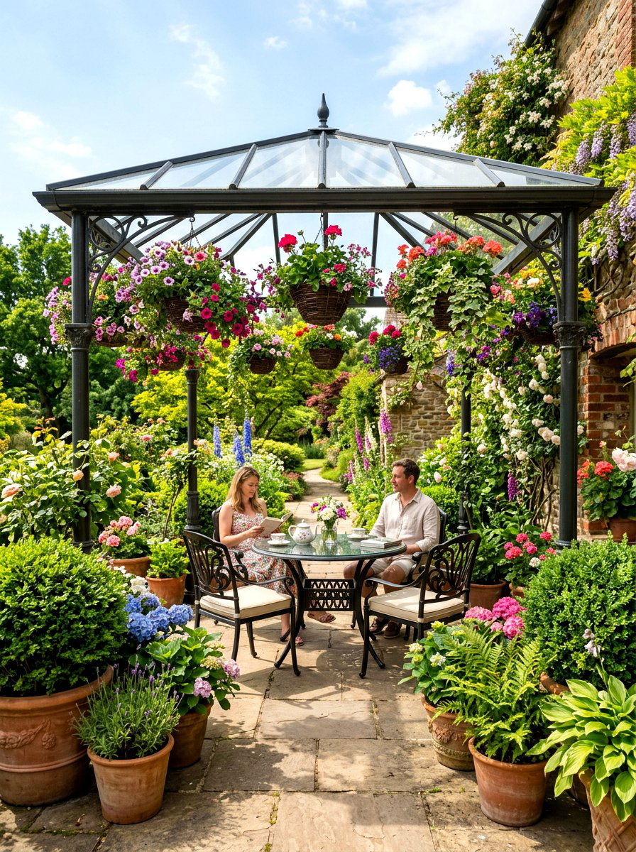 Garden Style Patio - 30 covered patio lounge ideas