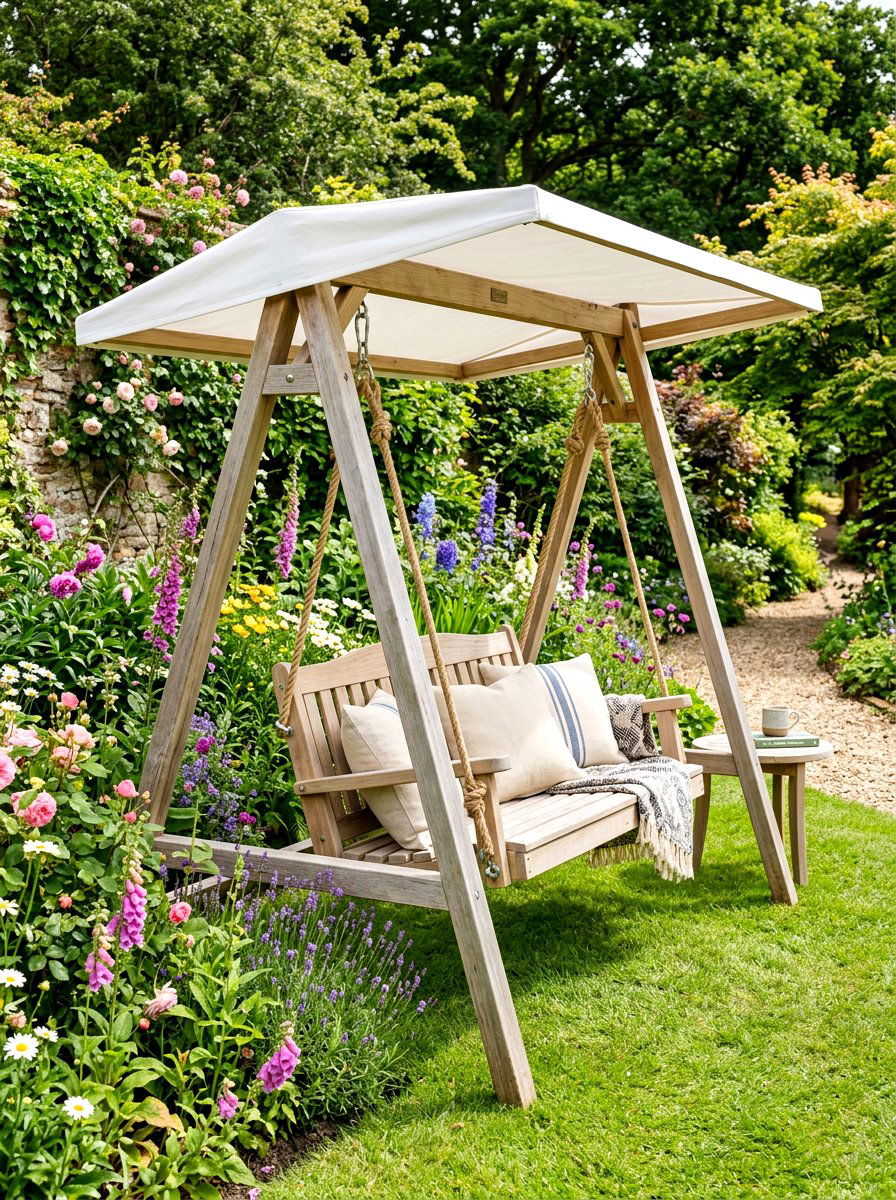 Garden Swing Bench - 30 garden bench ideas