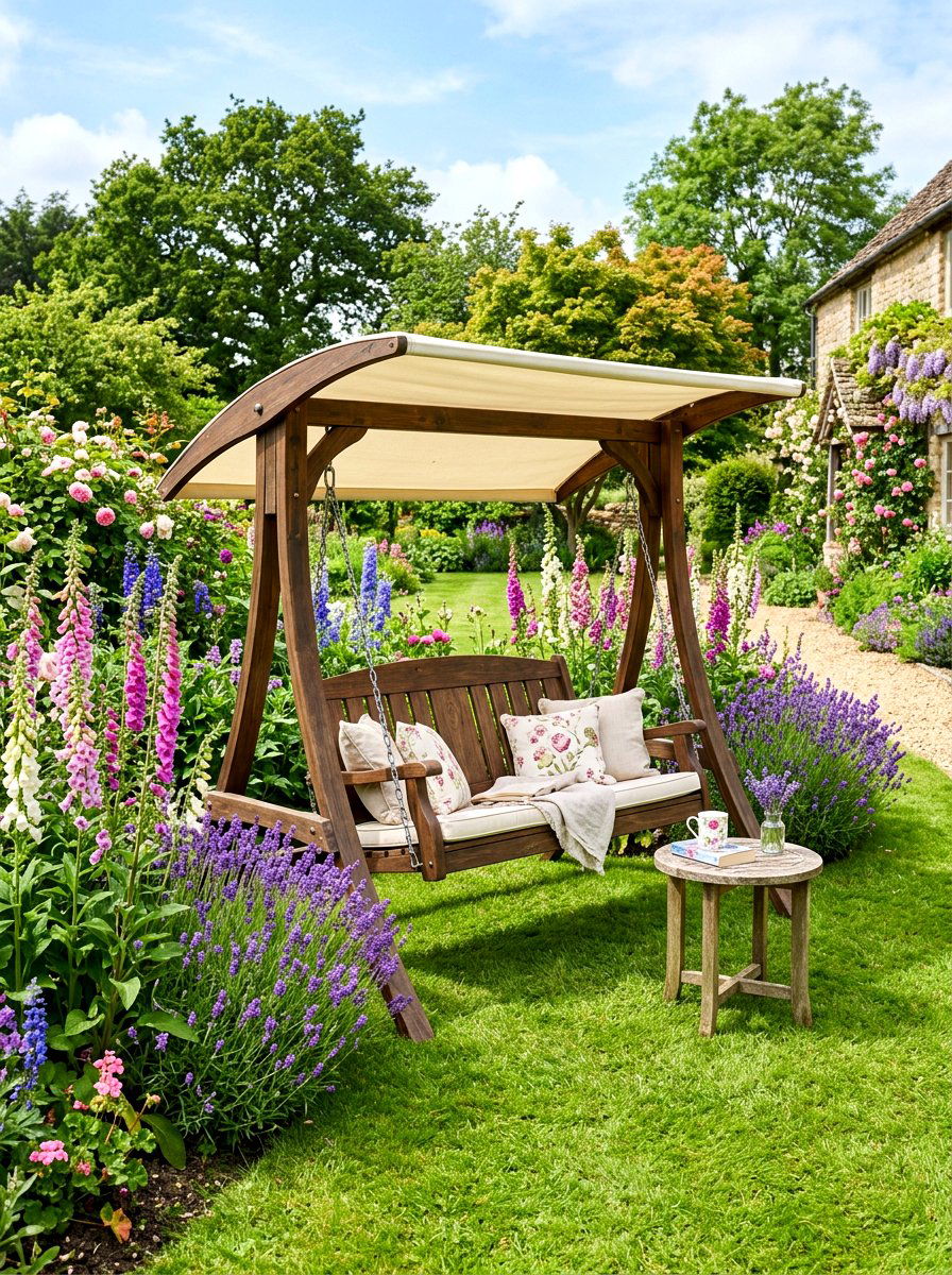 Garden Swing Seat - 30 garden seating ideas