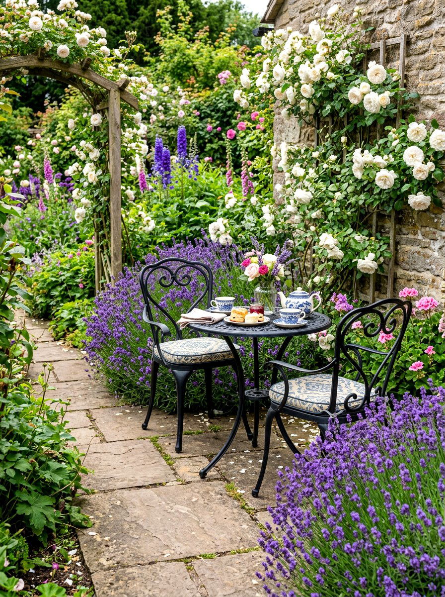 Garden Tea Nook - 30 backyard entertaining zone ideas