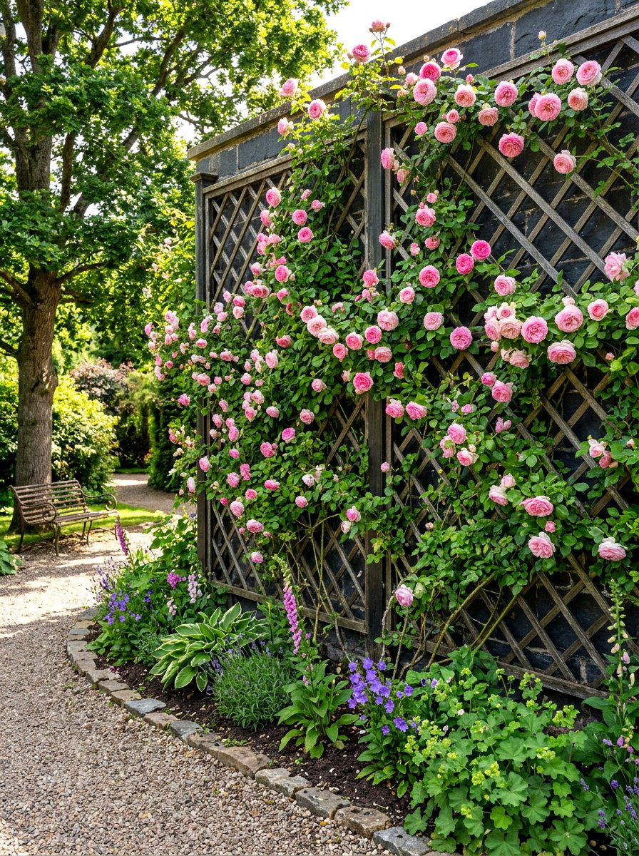 Garden Trellis Wall - 30 budget landscaping ideas