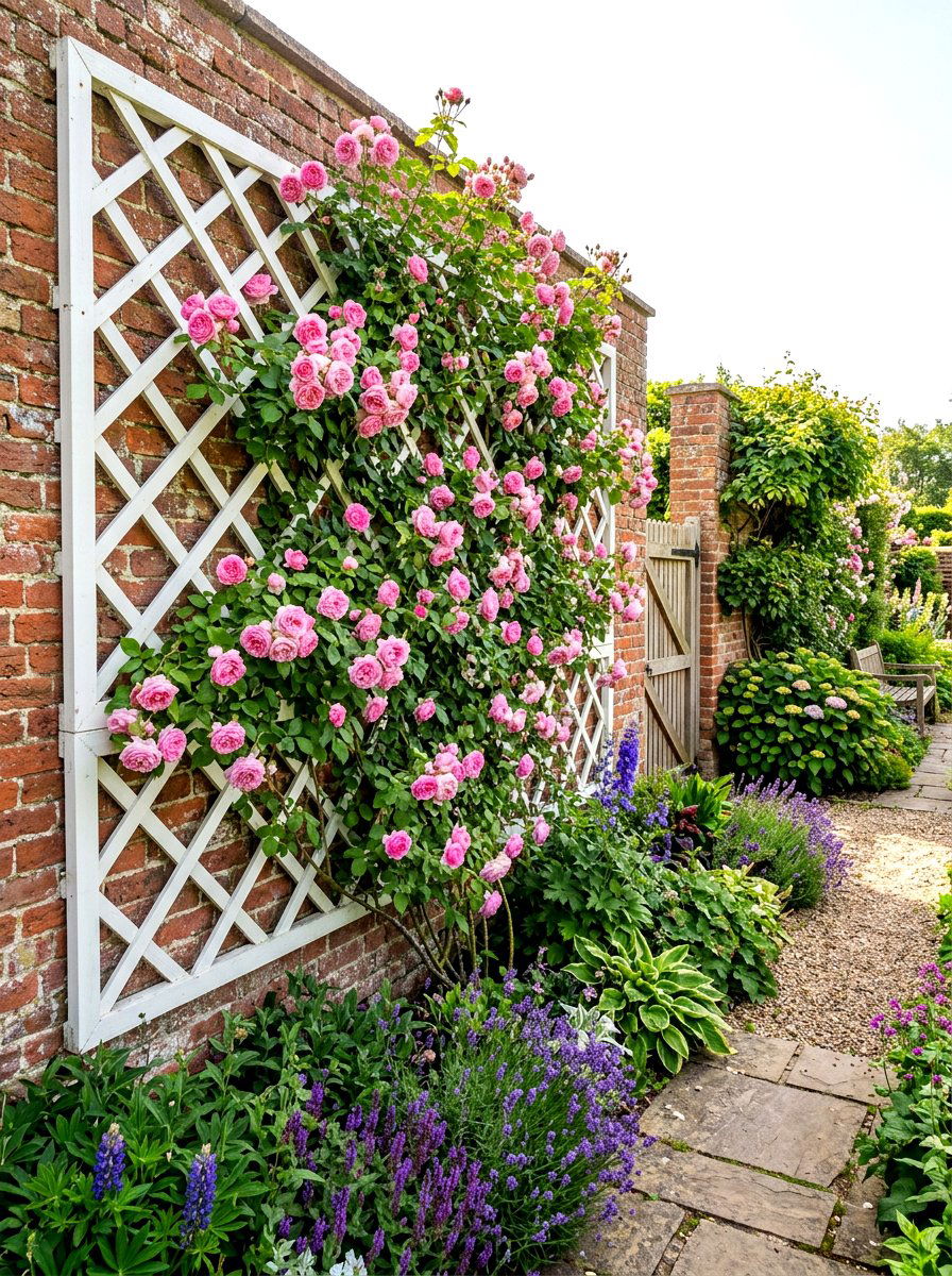 Garden Trellis Wall - 30 backyard makeover ideas
