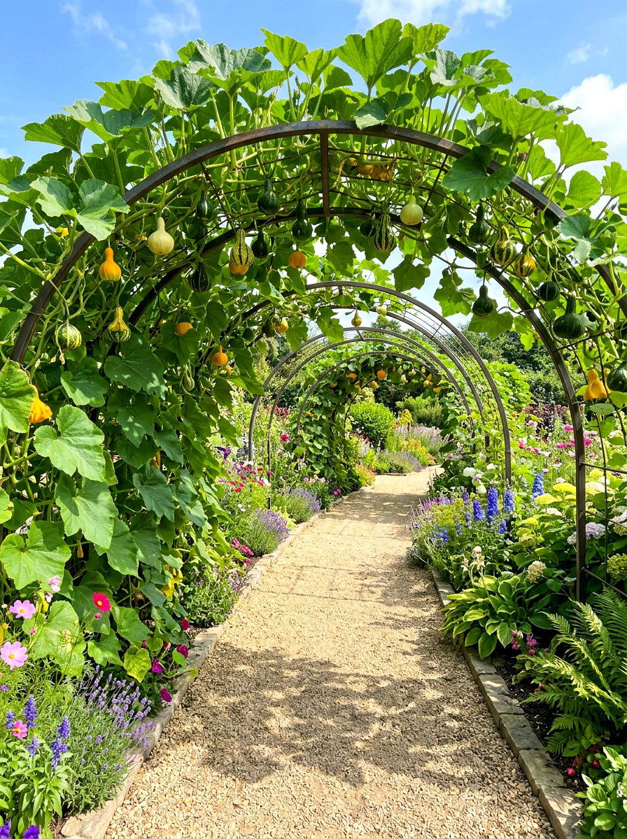 Garden Tunnel Walkway - 30 vegetable garden trellis ideas