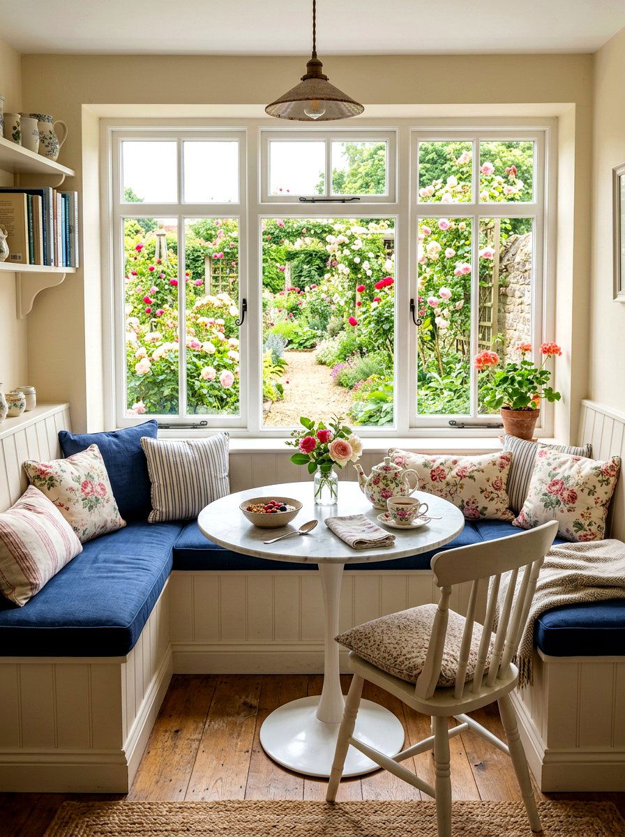 Garden View Breakfast Nook - 30 indoor outdoor breakfast room ideas