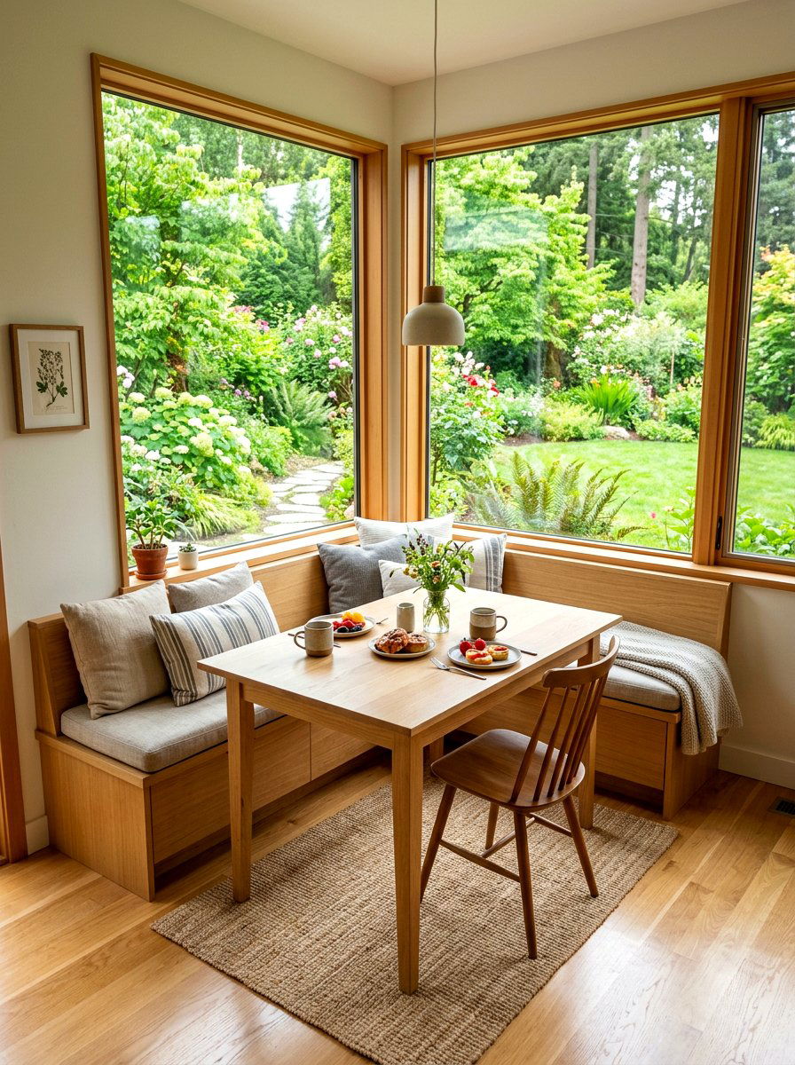 Garden View Dining Corner - 30 banquette window nook ideas