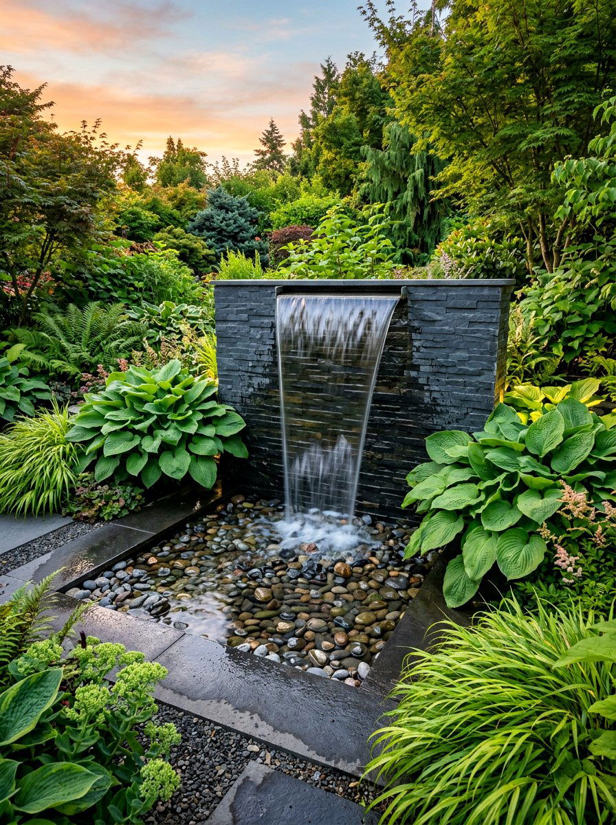 Garden Water Feature - 30 small garden ideas