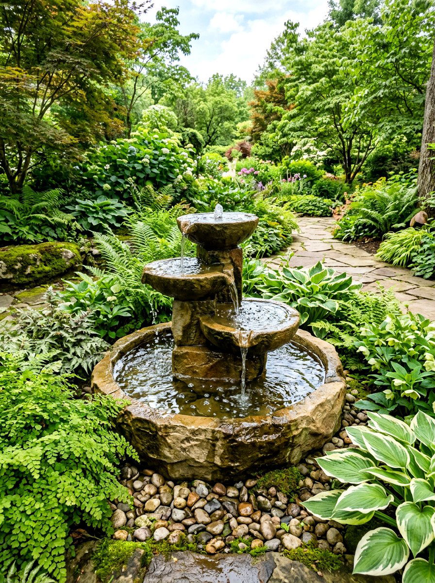 Garden Water Feature - 30 backyard makeover ideas