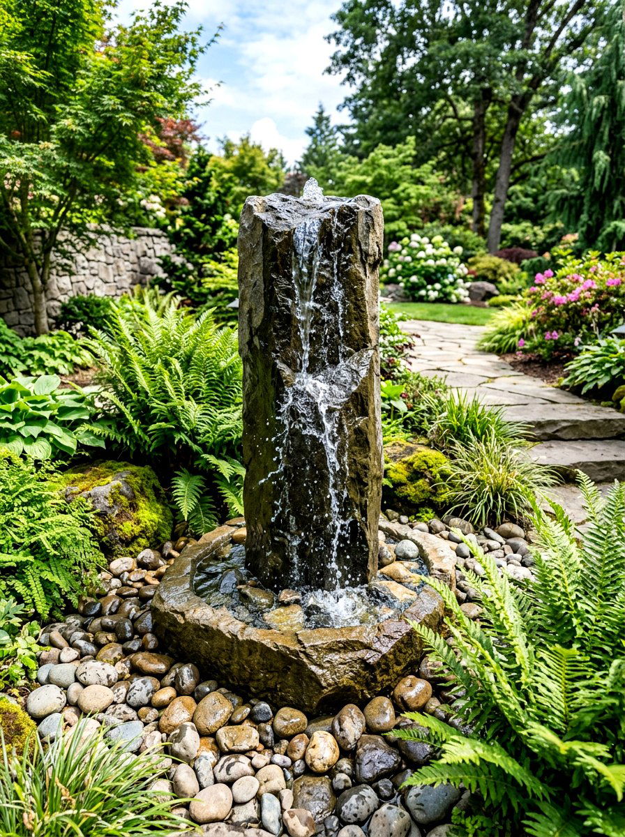 Garden Water Fountain - 30 year round garden ideas