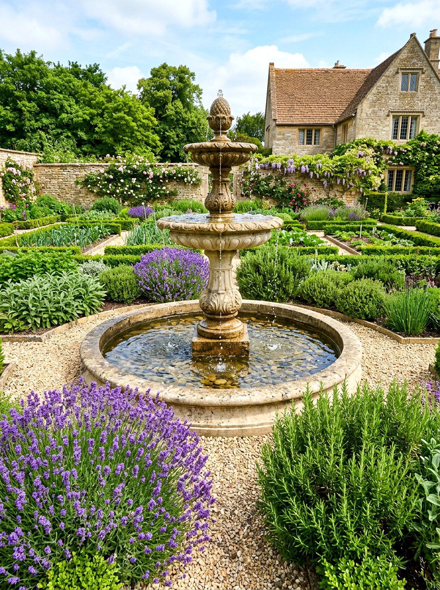 Garden Water Fountain - 30 potager garden ideas
