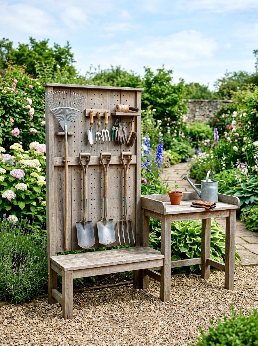 Garden Workstation With Tool Rack - 30 garden workstation ideas