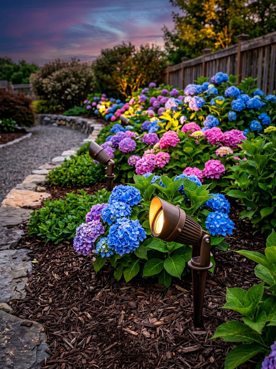 Garden bed spotlight - 30 outdoor lighting ideas