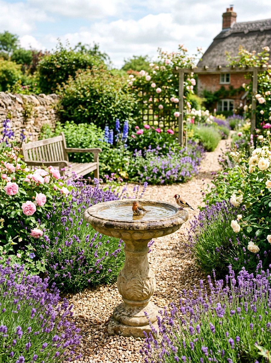 Garden bird bath - 30 backyard oasis ideas