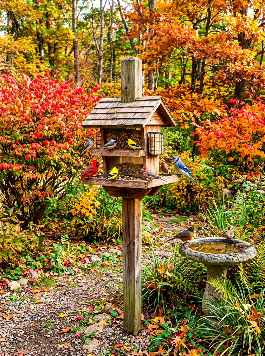 Garden bird feeder - 30 fall garden ideas