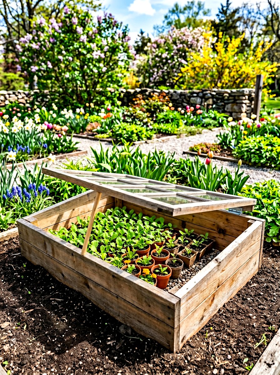 Garden cold frame - 30 flower farm backyard ideas