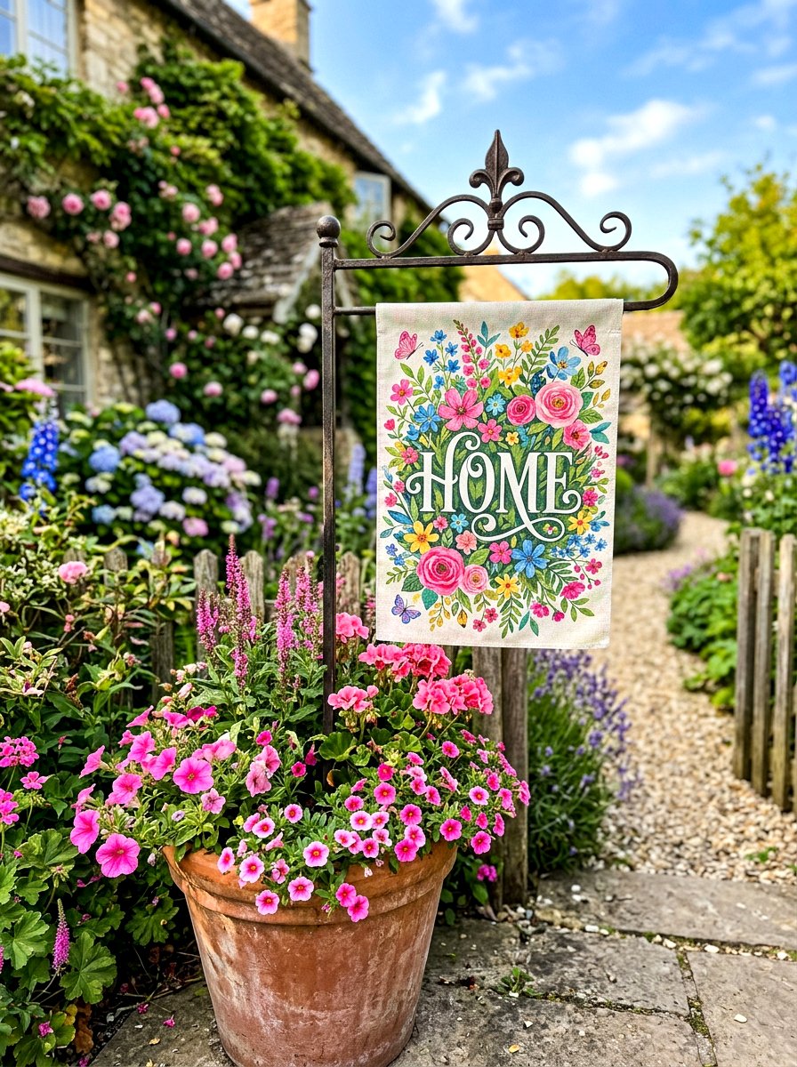 Garden flag holder - 30 stoop decor ideas
